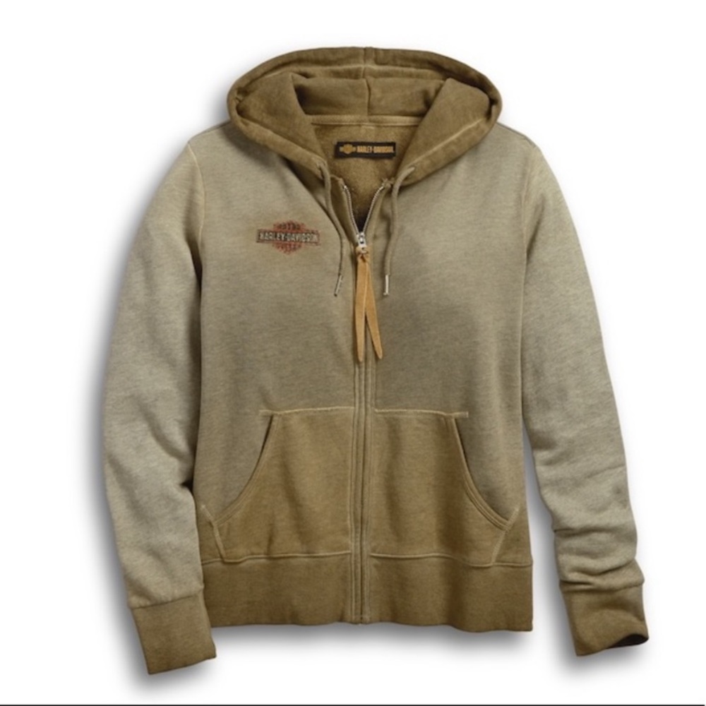 Harley-Davidson Tan Ombre Zip-Up Hoodie